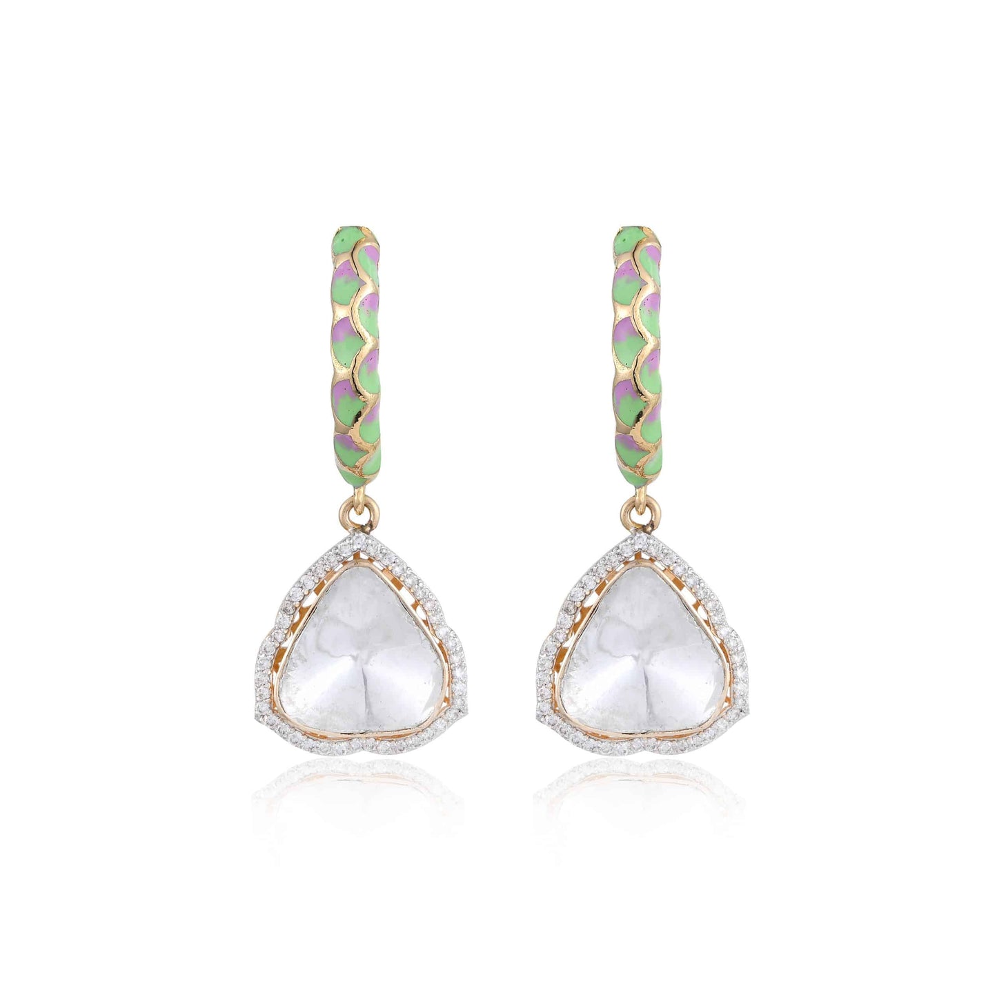 MINT GREEN ENAMEL EARRING
