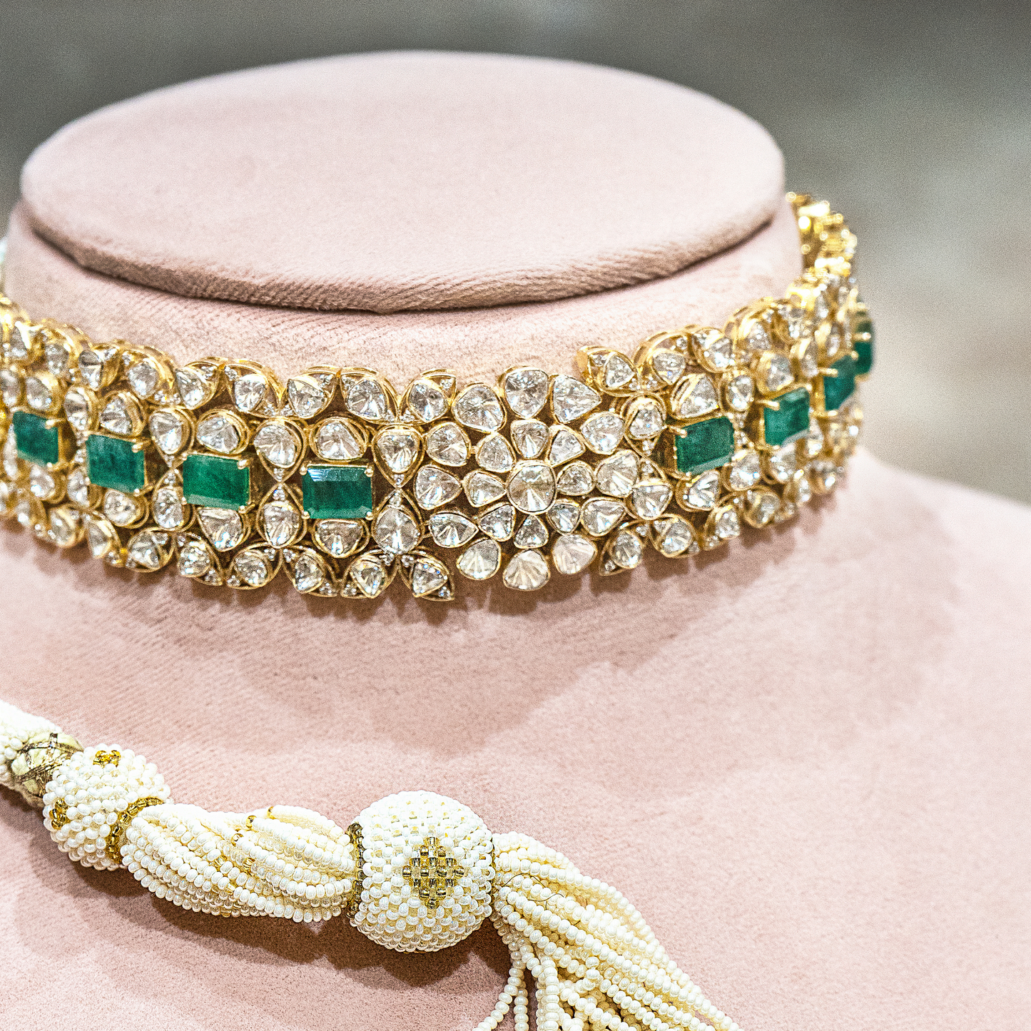 EMERALD POLKI CHOKER CUM BRACELET