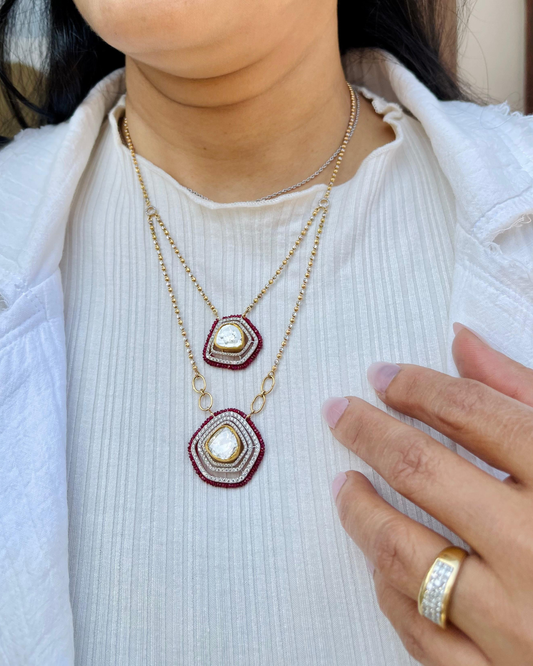 Ruby Polki Neckchain