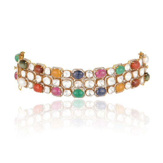 Navratan Choker cum Bracelet